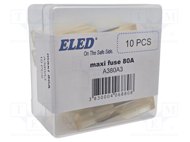 Fuse: fuse; 80A; 32VDC; automotive; 29.5mm; 29.5x9x34.1mm