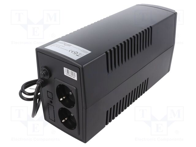 Power supply: UPS; 280x140x100mm; 390W; 650VA; 5.5kg; Schuko x2