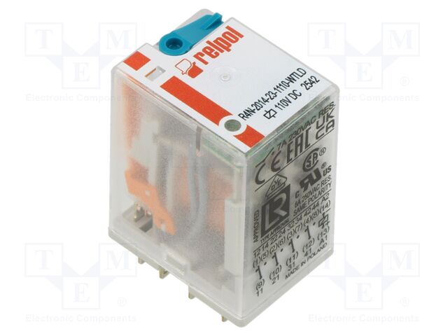 Relay: electromagnetic; 4PDT; Ucoil: 110VDC; Icontacts max: 7A