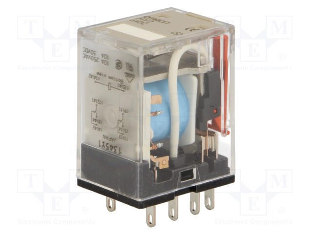 Relay: electromagnetic; DPDT; Ucoil: 6VDC; 10A/220VAC; 10A/24VDC