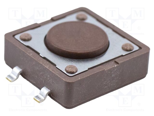 TACTILE SW, SPST, 0.05A, 12VDC, SOLDER