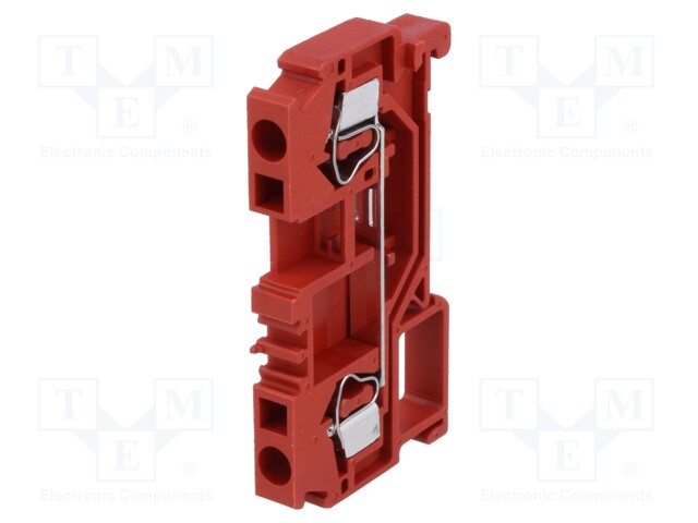 Splice terminal: rail; 0.2÷4mm2; ways: 1; terminals: 2; red; TS35