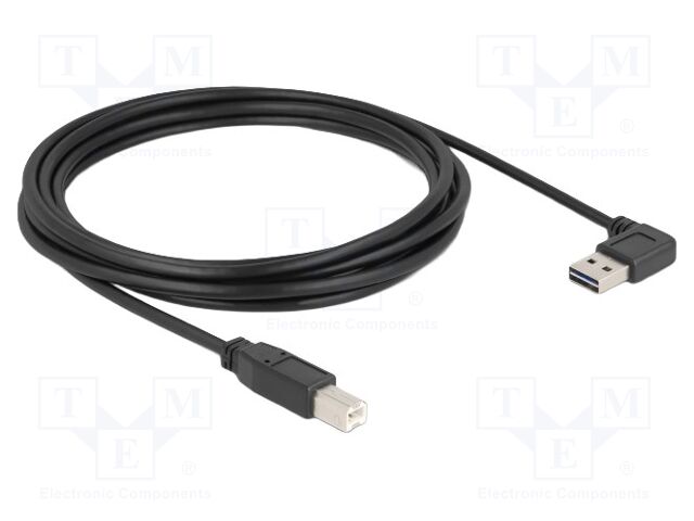 Cable; USB 2.0; USB A plug double sided 90° left/right; 3m