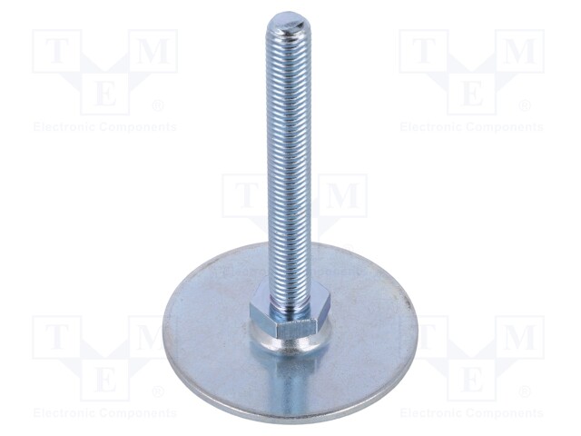 Foot of pin; Base dia: 60mm; M10; steel; Plunger length: 80mm