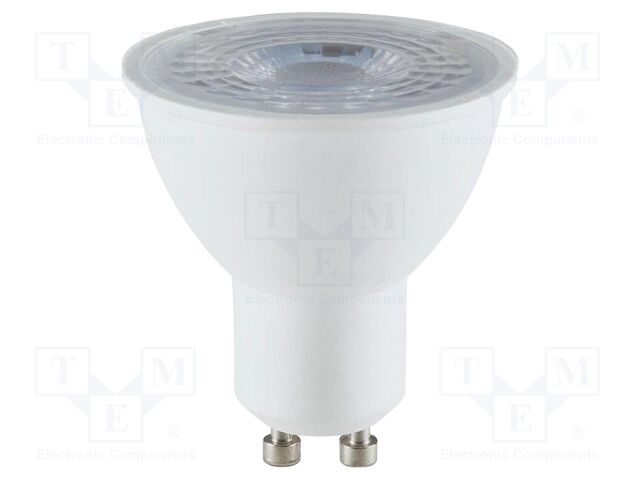 LED lamp; white cold; GU10; 220÷240VAC; 610lm; P: 7.5W; 110°; 6500K