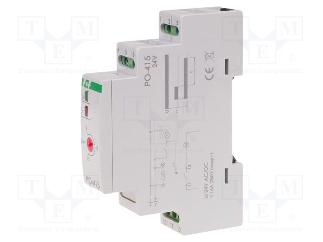 Timer; 1s÷60s; NO / NC; 10A; 24VAC; 24VDC; for DIN rail mounting
