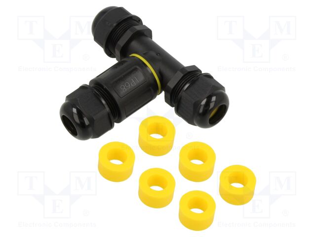 Connector: AC supply; screw terminal; IP68; Body: black