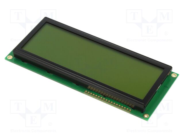 Display: LCD; alphanumeric; STN Positive; 20x4; yellow-green; LED