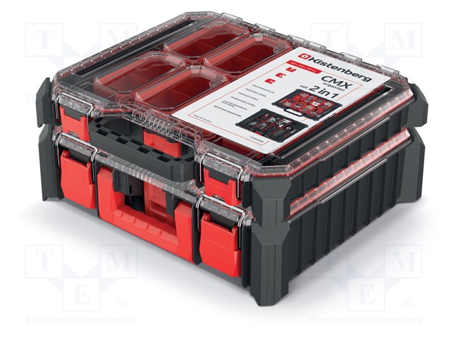 Container: collective; with partitions; black; 445x368x126mm