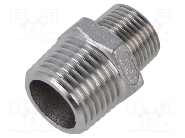Male-male,reductive; max.10.5bar; 1.4408 stainless steel; G316