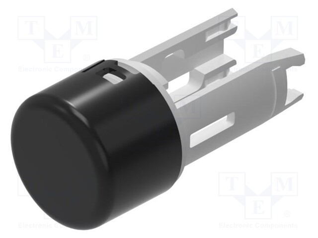 Actuator lens; 18; black; plastic; Ø7.5mm