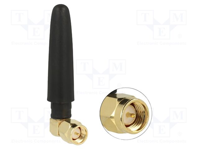 Antenna; GSM,LTE,UMTS,inner; black; SMA; screw-in; male; 50Ω; 2dBi