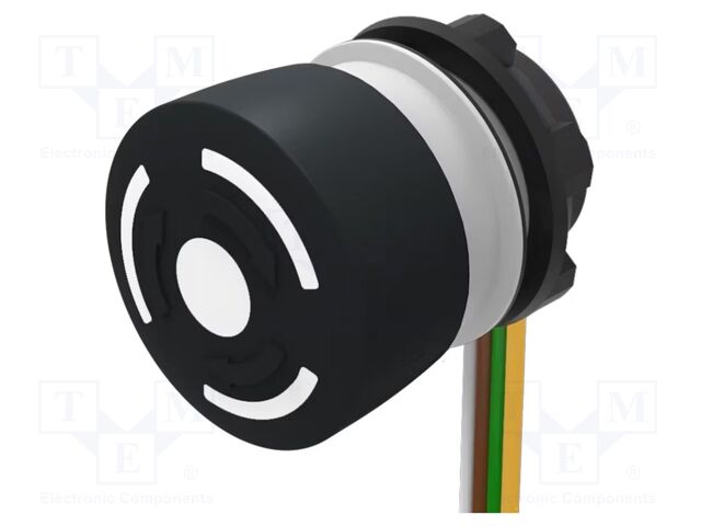 Switch: emergency stop; 22mm; Stabl.pos: 2; NC + NO; black; none