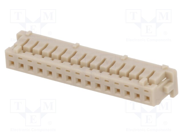 Plug; wire-board; female; DF13; 1.25mm; PIN: 15; w/o contacts