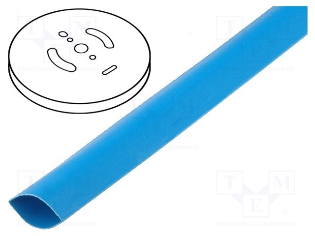 Heat shrink sleeve; glueless; 2: 1; 9.5mm; blue; polyolefine