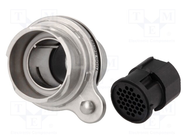Connector: circular; socket; male; PIN: 32; w/o contacts; 3A; brass