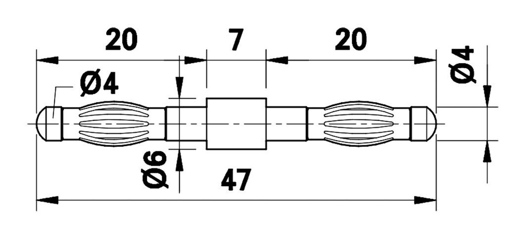 In-line plug; adapter; banana 4mm plug x2; 50A; double; 0.8mΩ