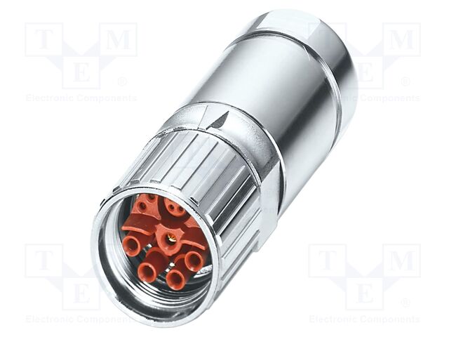 Connector: M23; plug; PIN: 13; crimped; straight; IP67; 8A; 50V