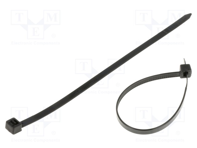 Cable tie; L: 160mm; W: 4.8mm; polyamide; black; 100pcs; UL94V-2