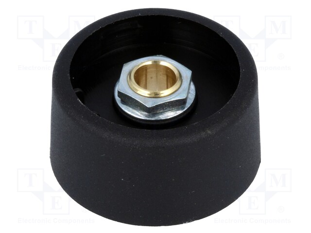 Knob; without pointer; polyamide; Shaft d: 6mm; Ø31x16mm; black
