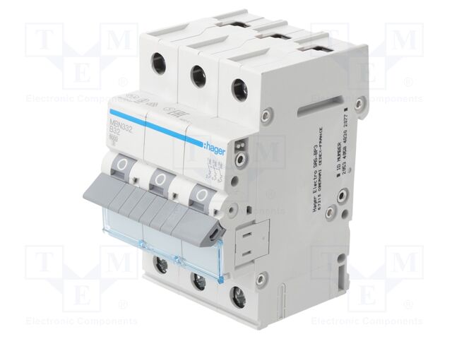 Circuit breaker; 230/400VAC; Inom: 32A; Poles: 4; Charact: B; 6kA