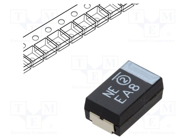 Tantalum Polymer Capacitor, 100 µF, 25 V, vPolyTan T55 Series, ± 20%, D, 0.06 ohm