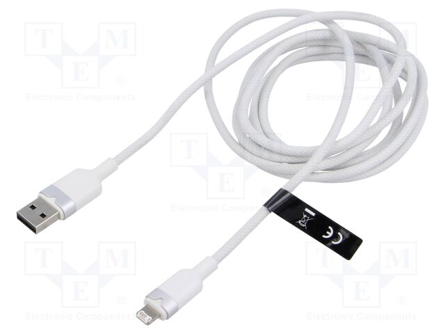 Cable; Apple Lightning plug,USB A socket; nickel plated; 2m