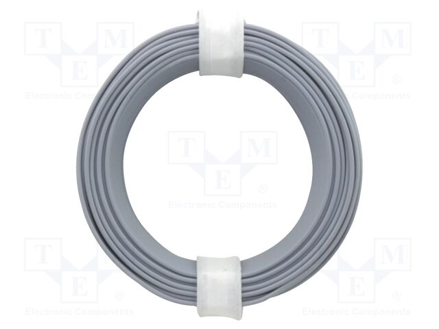 Wire; stranded; Cu; 1x0,14mm2; PVC; grey; 60V; -10÷85°C; 10m