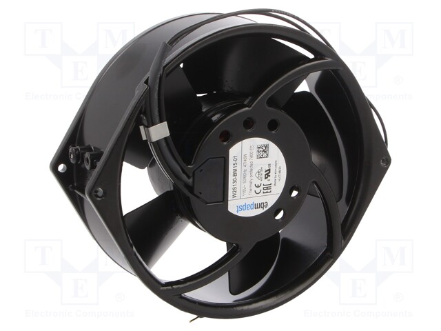 Fan: AC; axial; 115VAC; 172x150x55mm; ball bearing; 2700rpm; IP20