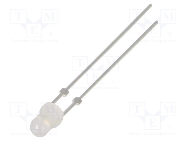 LED; yellow; 3mm; 1120÷1560mcd; 40°; Front: convex; 2.1÷2.6VDC