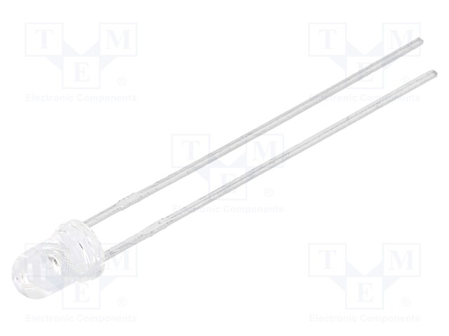 LED; 3mm; red; 240÷680mcd; 45°; Front: convex; Pitch: 2.54mm