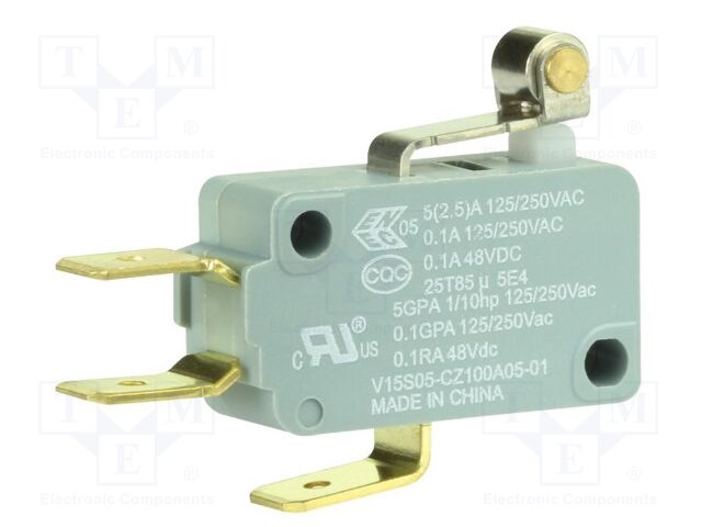 Microswitch SNAP ACTION; with lever (with roller); SPDT; Pos: 2