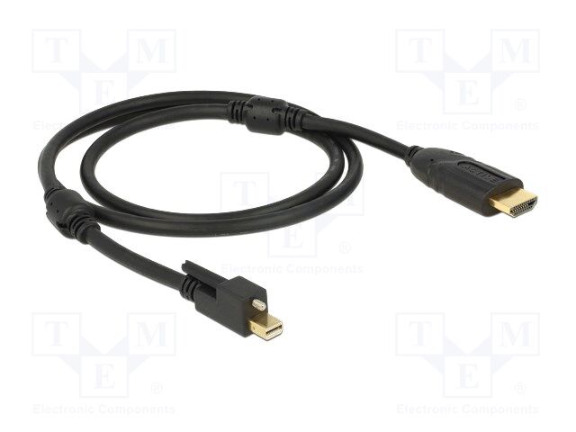 Cable; HDMI plug,mini DisplayPort plug; Len: 2m; black; 32AWG