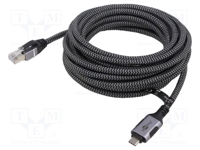 Cable; USB 3.1; RJ45 plug,USB C plug; 7.5m; 1Gbps; Øcable: 5.6mm
