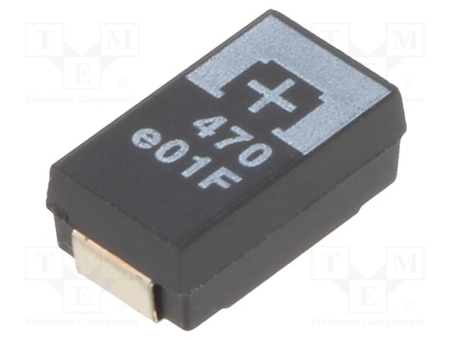 Capacitor: tantalum-polymer; 470uF; 2.5VDC; TPF; SMD; ±20%; 2000h