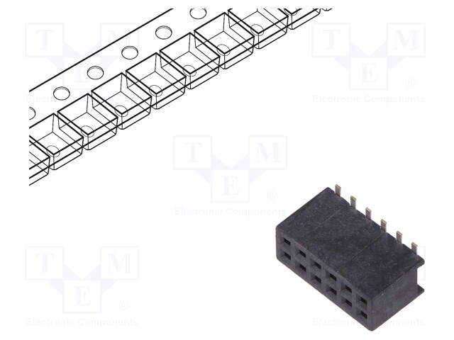 Socket; pin strips; Minitek127; female; PIN: 12; vertical; 1.27mm