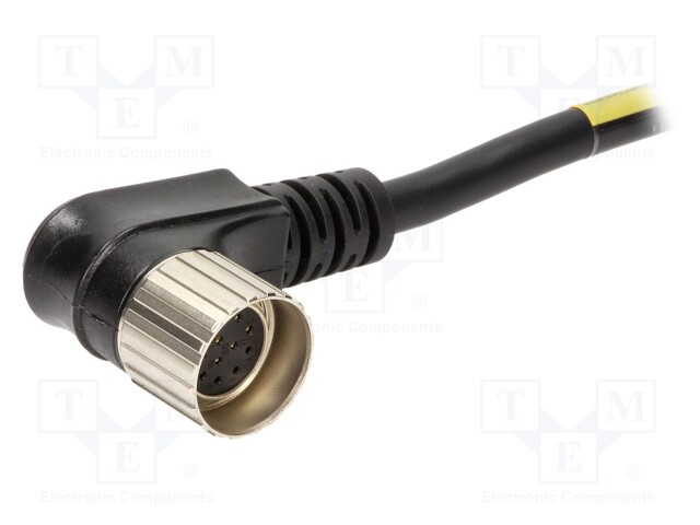 Connector: M23; plug; PIN: 12; female; cables; angled 90°; 6A; IP67