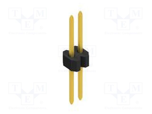 Connector: pin strips; pin header; male; PIN: 2; 1.27mm; THT; 1x2
