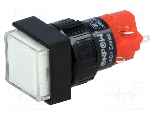 Switch: push-button; Pos: 2; SPDT; 3A/250VAC; 2A/24VDC; white; white
