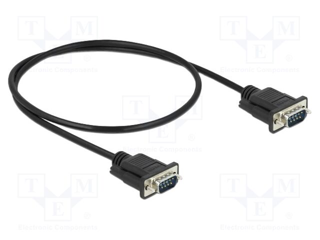 Cable; D-Sub 9pin plug,both sides; PVC; Len: 500mm; black