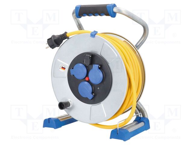 Extension lead; 3G1.5mm2; Sockets: 4; PVC; yellow; 40m; 16A; Xperts