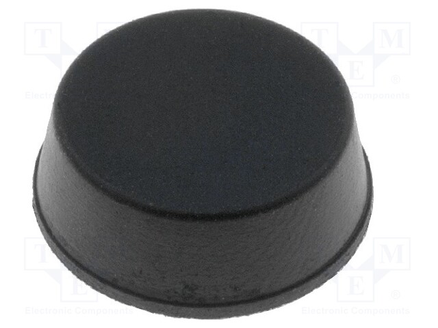 Self-adhesive foot; black; rubber; A: 13mm; B: 11.4mm; E: 5mm