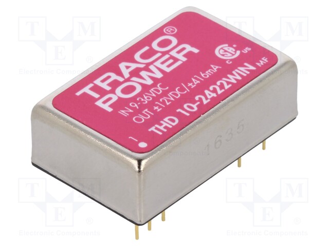 Converter: DC/DC; 10W; Uin: 9÷36V; Uout: 12VDC; Uout2: -12VDC; DIP24