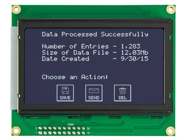 Display: LCD; 128x64; FSTN Negative; black; 87x70mm; LED; 5V