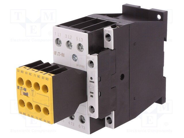 Contactor: 3-pole; NO x3; Auxiliary contacts: NC x3,NO x2; 24VDC