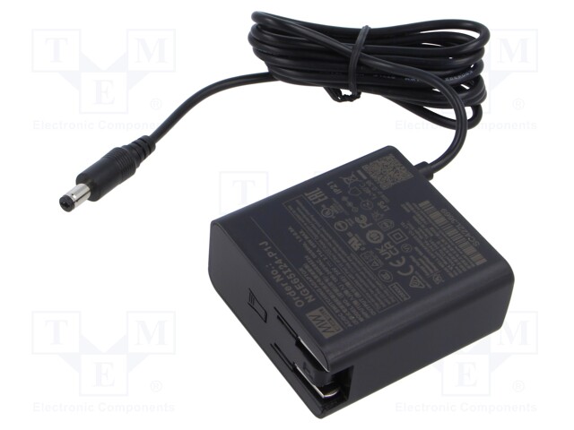 Power supply: switched-mode; plug; 24VDC; 2.71A; 65W; Out: 5,5/2,1