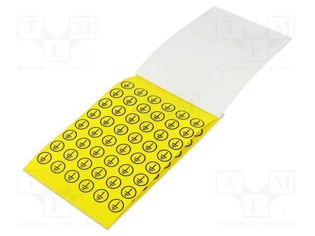 Safety sign; acrylic,self-adhesive folie; W: 14mm; H: 14mm; yellow