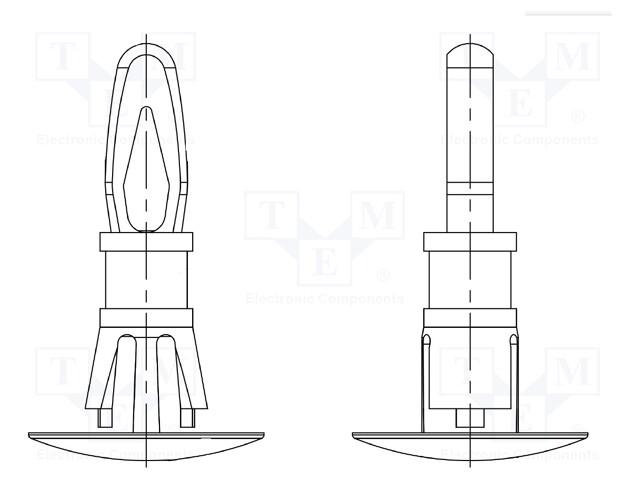 Assembly stud; polyamide 66; L: 4.8mm; latch/latch; UL94V-2