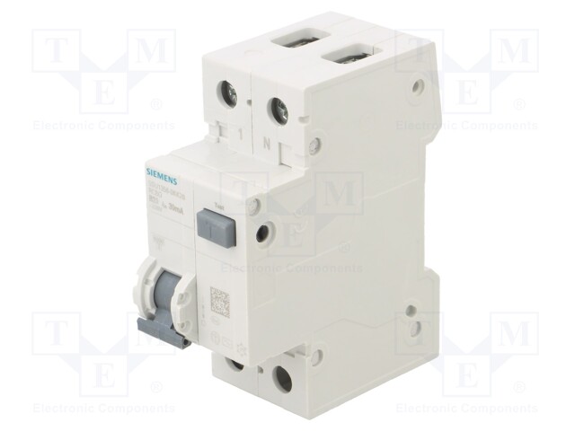 RCBO breaker; Inom: 20A; Ires: 30mA; Poles: 1+N; 230/400VAC; DIN