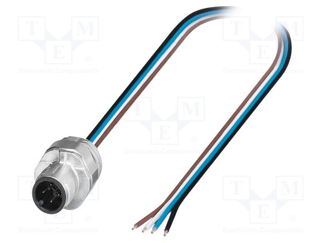 Connector: M12; socket; PIN: 4; male; 250V; straight; IP67; cables
